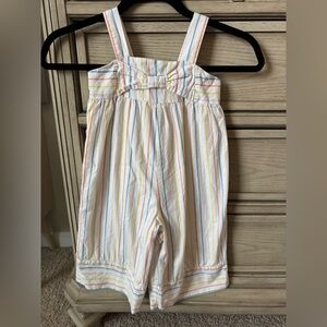 Janie and Jack Multicolor Striped Seersucker Bow Jumpsuit